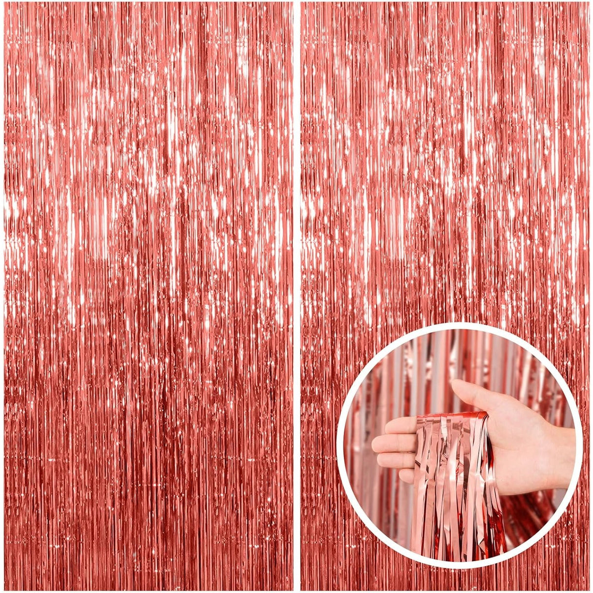 Perdea Franjurata, Pentru Fundal De Poze, Amenajare Colorata A Petrecerii, Dimensiune , Rose Gold - vivimall.ro