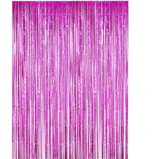 Perdea Franjurata, Flippy, Model Decor Petrecere, pentru Fundal de Poze, Amenajare Colorata a Petrecerii, Dimensiune 100x200 cm, Roz Inchis