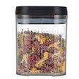 Cutie De Depozitare Alimente, Tip Container, 1.3L, Recipiente Pentru Cereale In Bucatarie, Transparente Cu Capac Negru - vivimall.ro