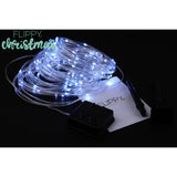 Instalatie Luminoasa De Craciun Tip Furtun Luminos, 100 Led-Uri, 12 Metri Lungime, 8 Programe, 2 Metri Prelungitor, Sarma Din Cupru, Incarcare Solara, Rece