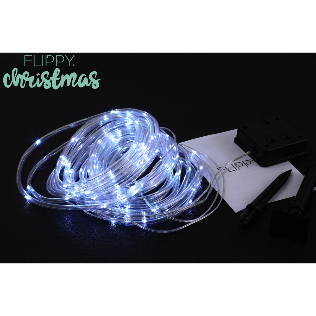 Instalatie luminoasa de Craciun tip furtun luminos, 100 LED-uri, 12 metri lungime, 8 programe, 2 metri prelungitor, sarma din cupru, incarcare solara, alb rece, Vivimall - vivimall.ro