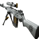 Pusca de Jucarie M14 Ultrarealista, Vivimall, Manuala, cu Luneta, 20 de Proiectile din Spuma Moale, 5 Cartuse, 100 cm, 8 ani+, Gri - vivimall.ro