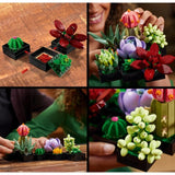 Set de Constructie Ghivece de Flori Suculente, Vivimall, Ornament Creativ, 771 de Piese, Multiple Variante de Asamblare, Multicolor - vivimall.ro