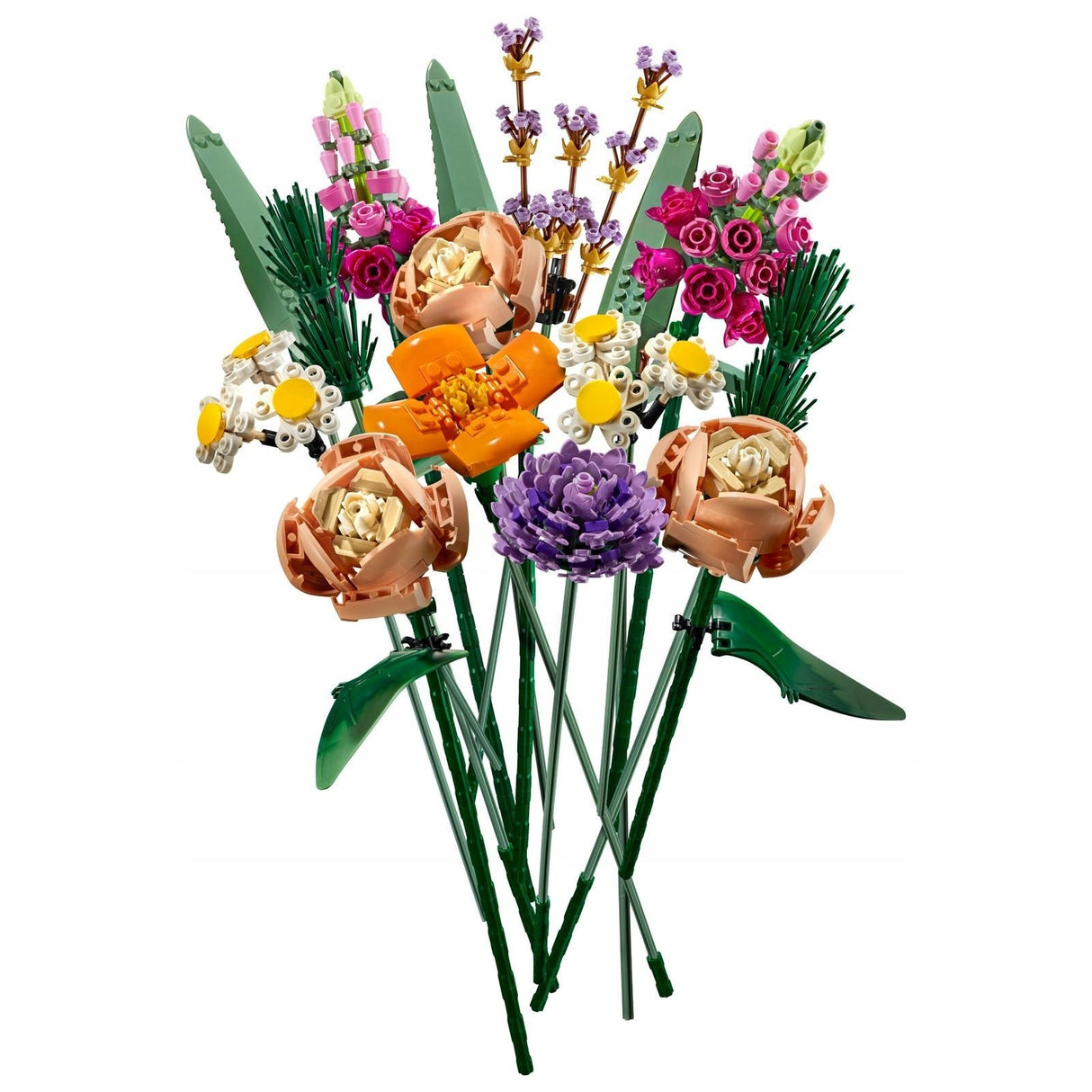 Set de Constructie Buchet de Flori, Vivimall, Ornament Creativ, 756 de Piese, Multiple Variante de Asamblare, Multicolor - vivimall.ro