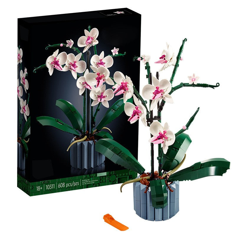 Set De Constructie Orhidee In Ghiveci, Ornament Creativ, 608 Piese