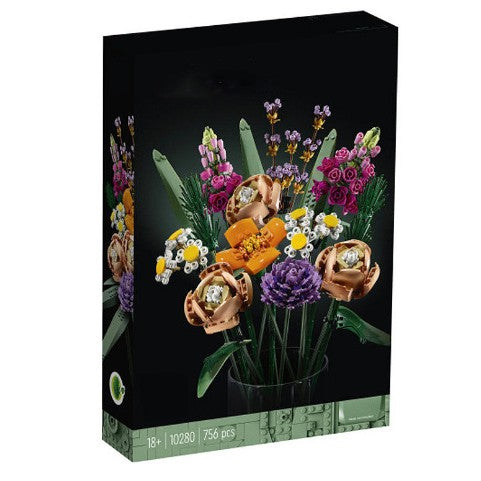 Set de Constructie Buchet de Flori, Vivimall, Ornament Creativ, 756 de Piese, Multiple Variante de Asamblare, Multicolor - vivimall.ro