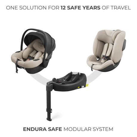 SCOICA AUTO KINDERKRAFT I-LITE CU BAZA ENDURA SAFE FX BEIGE