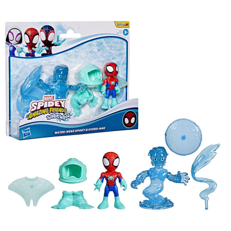 SPIDEY SI PRIETENII LUI UIMITORI MARVEL WATER WEBS SET 2 FIGURINE SPIDEY SI HYDRO MAN CU ACCESORII