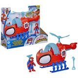 SPIDEY SI PRIETENII LUI UIMITORI MARVEL SET ECHIPA SPIDEY CU ELICOPTER SI ACCESORII 7.6CM
