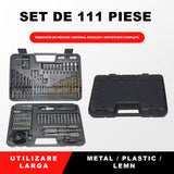 Set Scule Profesionale, Flippy, Set 111 buc, Accesorii Multifunctionale pentru Gaurire si Insurubare, Burghie Lemn, Metal, Zidarie, Cutie Transport, 30 x 20 x 6 cm, Negru - vivimall.ro