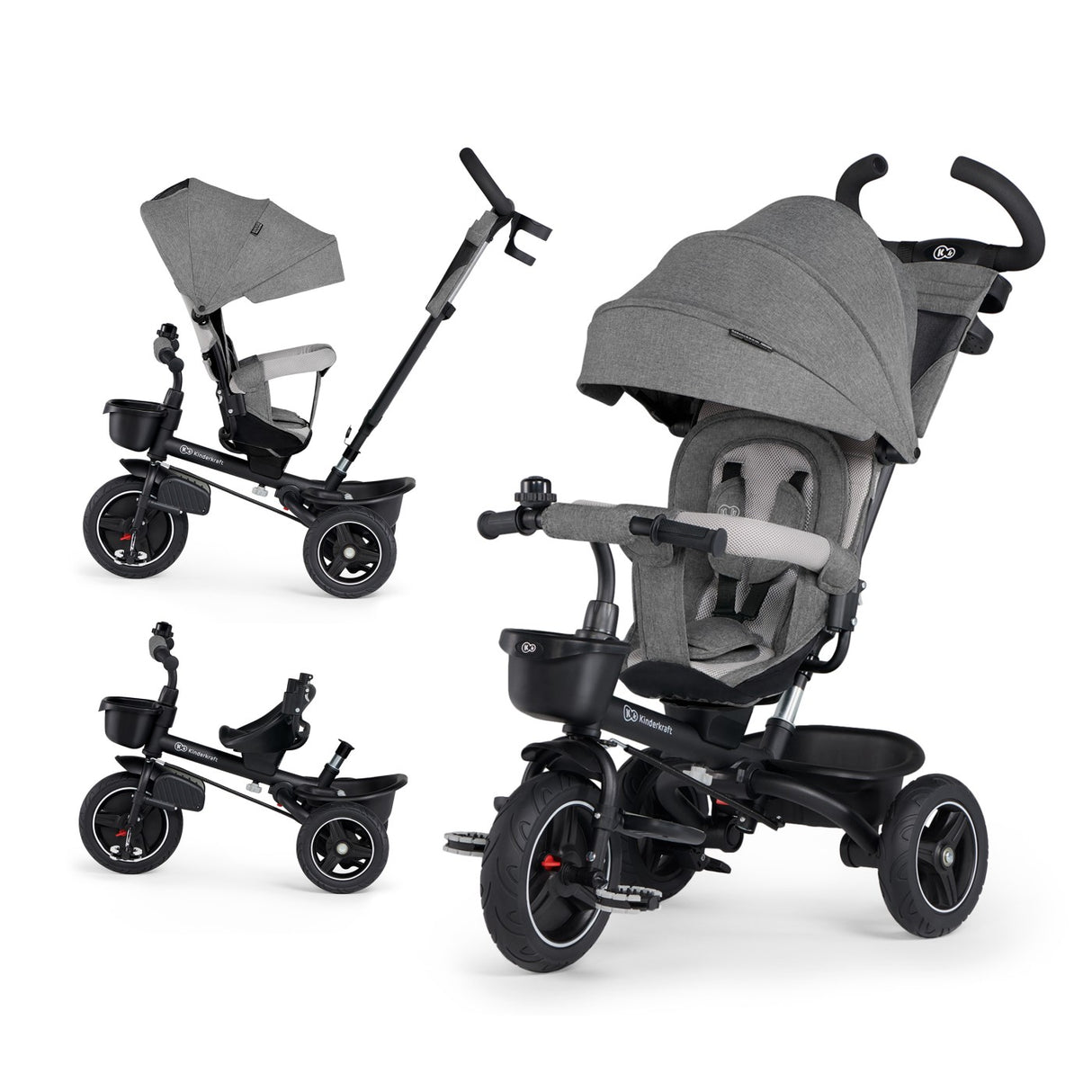 TRICICLETA KINDERKRAFT SPINSTEP, GREY
