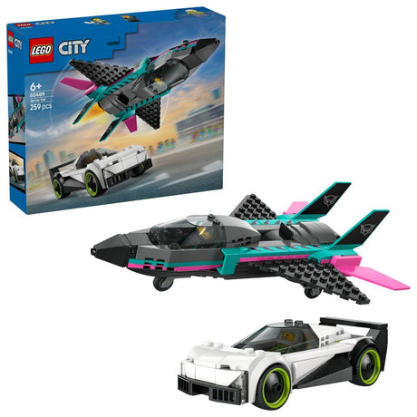 LEGO CITY AVION CU REACTIE VS MASINA 60489