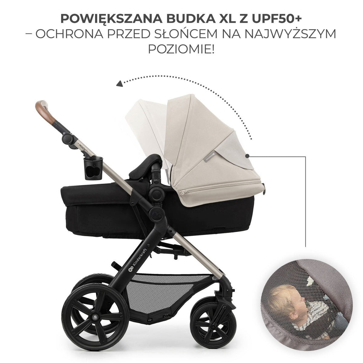 CARUCIOR 3 IN 1 KINDERKRAFT MOOV 2, MOONLIGHT GREY