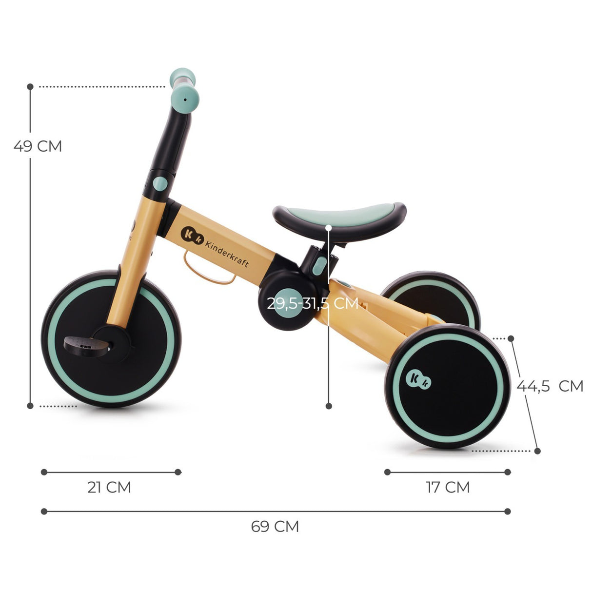 BICICLETA DE ECHILIBRU / TRICICLETA KINDERKRAFT 4TRIKE, SUNFLOWER BLUE