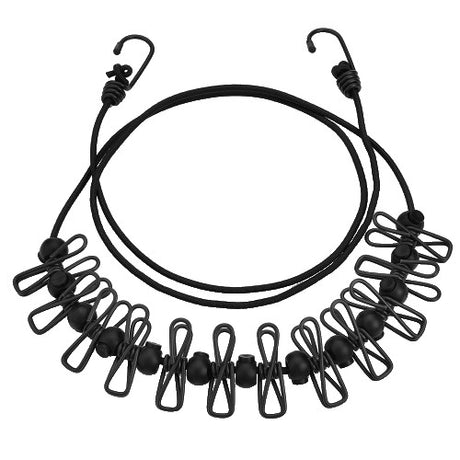 Sfoara Pentru Uscarea Hainelor, Portabila, 12 Clips-Uri Incluse, 180 Cm, Pp Cablu De Otel, Negru - vivimall.ro