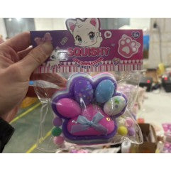 Jucarie Antistres Squishy, Vivimall, cu Revenire Lenta, Squeeze Pinch Family, Model Cat Paw, 12.5x10.5 cm, 220g, Ambalaj Transparent, Model 1, Multicolor - vivimall.ro