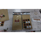 Set 12 Pungi de Cadou, Flippy, Tema Craciun, 12 Stickere Incluse, 22 x 12 x 8 cm, din Hartie, Maro - vivimall.ro