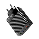 Incarcator Retea pentru Telefon, Vivimall, Super Fast Charger Multi-Port, Power Delivery 120W, 3 USB-A, 2 TYPE-C, Compatibil Telefon si Tableta, Negru - vivimall.ro
