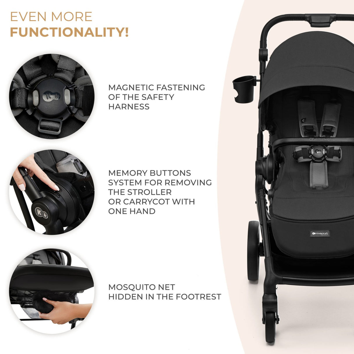 CARUCIOR KINDERKRAFT YOXI 3IN1 (MINK PRO) MOON GREY