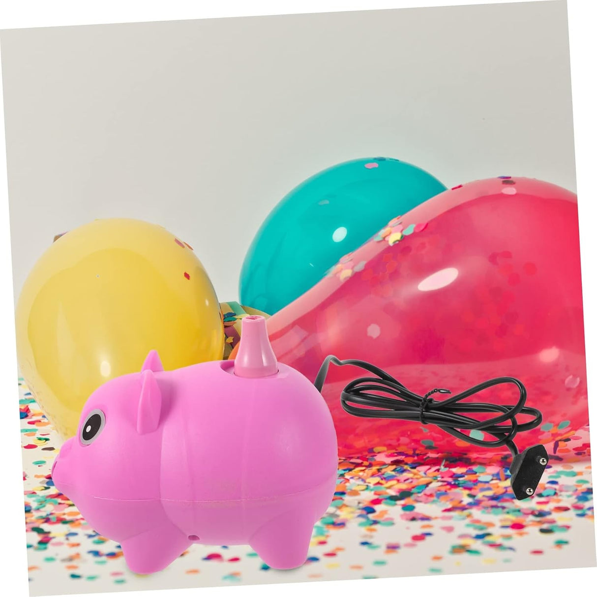 Pompa Electrica Pentru Umflat Baloane, 380 W, din Plastic, Model Porc, Roz