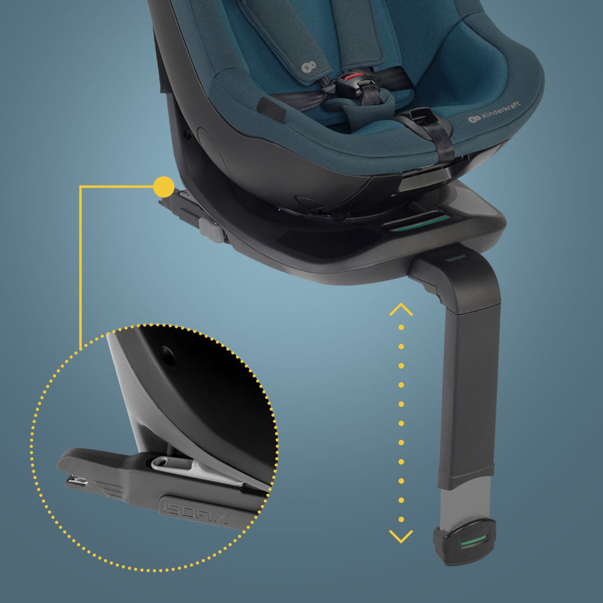 SCAUN AUTO KINDERKRAFT I-GUARD PRO I-SIZE 61-105 CM, GRAPHITE BLACK