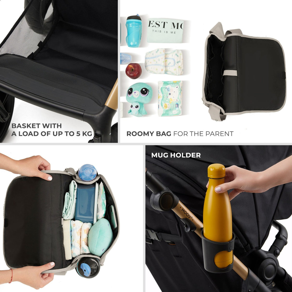 CARUCIOR MULTIFUNCTIONAL KINDERKRAFT MOOV 2 EVA 4IN1 MOON GREY