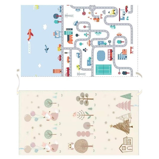 Covoras De Joaca Pentru Copii Termic Cu 2 Fete, Cu Spuma, Impermeabil, Antiderapant - vivimall.ro