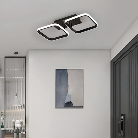Lustra Led Vertex, 2 Patrate, Liniara, Lumina Rece/Calda/Neutra - vivimall.ro