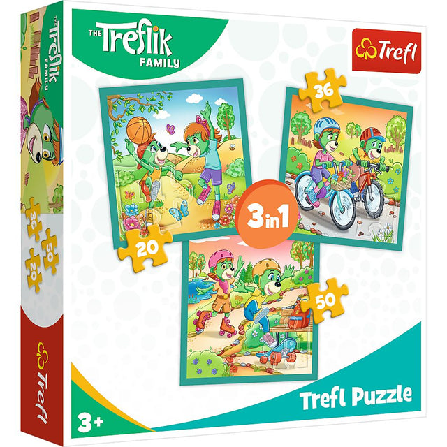 PUZZLE TREFL 3IN1 INTALNIREA FAMILIEI TREFELIK