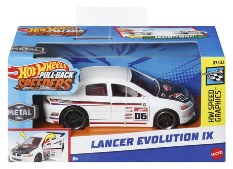 HOT WHEELS MASINUTA METALICA CU SISTEM PULL BACK LANCER EVOLUTION IX SCARA 1:43
