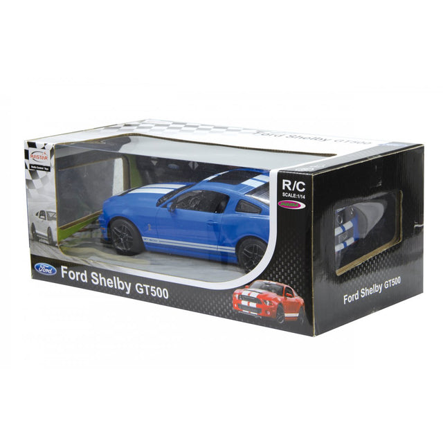 MASINA CU TELECOMANDA FORD SHELBY GT500 ALBASTRU CU SCARA 1 LA 14