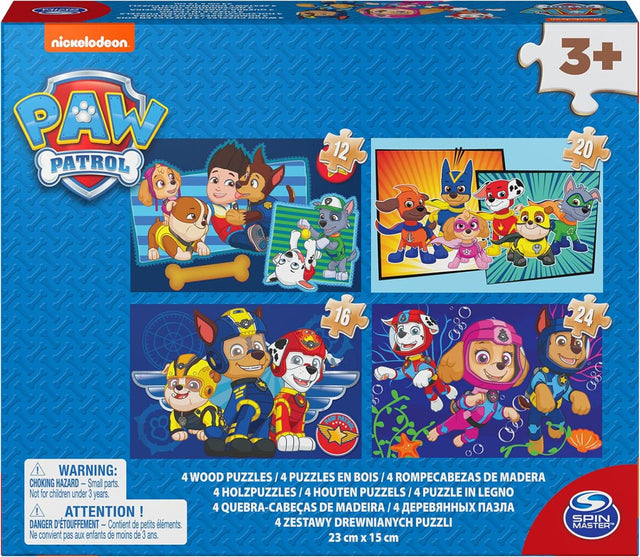 PATRULA CATELUSILOR PUZZLE 4IN1 DIN LEMN