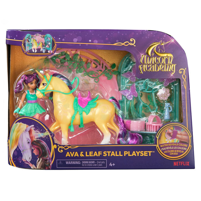 UNICORN ACADEMY SET PAPUSA AVA SI UNICORNUL LEAF CU ACCESORII