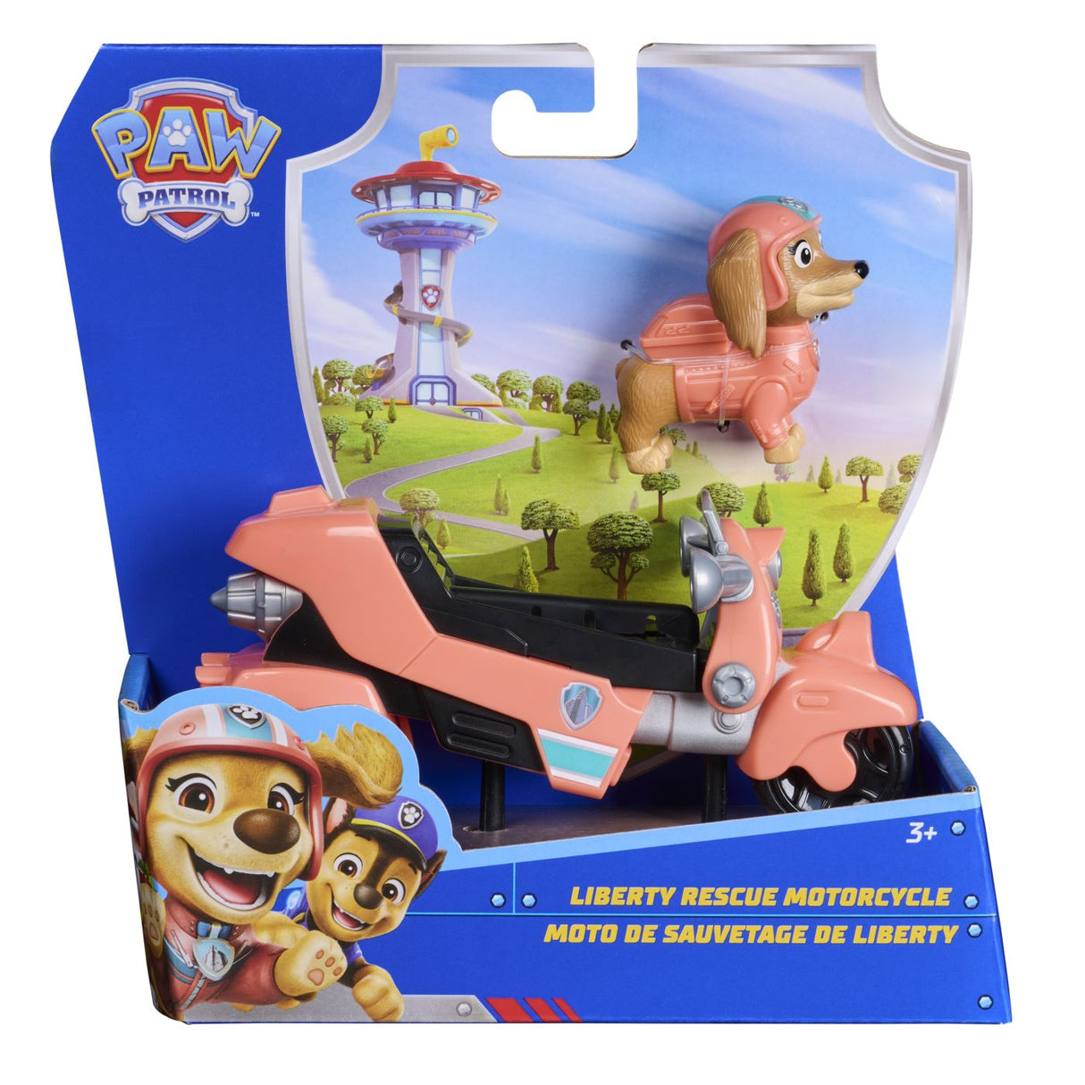PATRULA CATELUSILOR SET FIGURINA LIBERTY SI MOTOCICLETA DE SALVARE