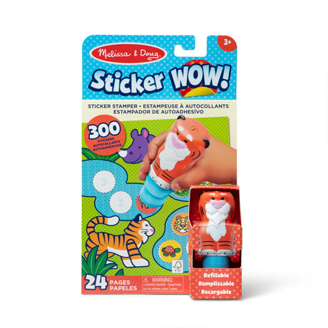 MELISSA AND DOUG STICKER WOW SET DE JOACA AUTOCOLANTE SI STAMPILA REINCARCABILA TIGRU
