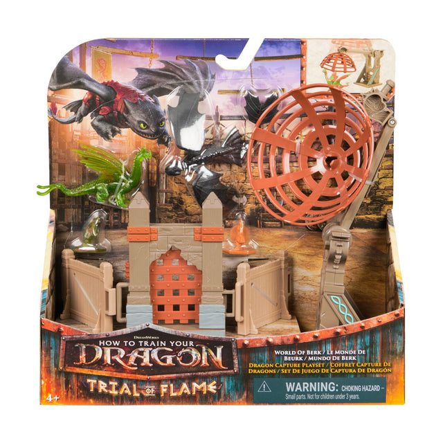 CUM SA ITI DRESEZI DRAGONUL INCERCAREA FLACARII SET DE JOACA ARENA DE ANTRENAMENT LUMEA LUI BERK CAPTURAREA DRAGONULUI