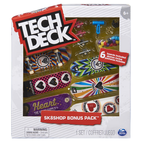 TECH DECK PACHET 6 PIESE CU ACCESORII FINGERBOARD HEART
