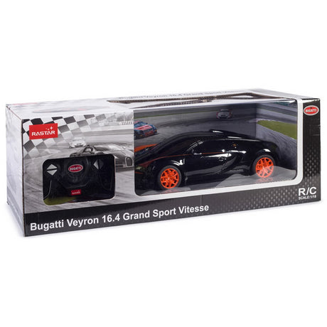MASINA CU TELECOMANDA BUGATTI GRAND SPORT VITESSE NEGRU CU SCARA 1 LA 18