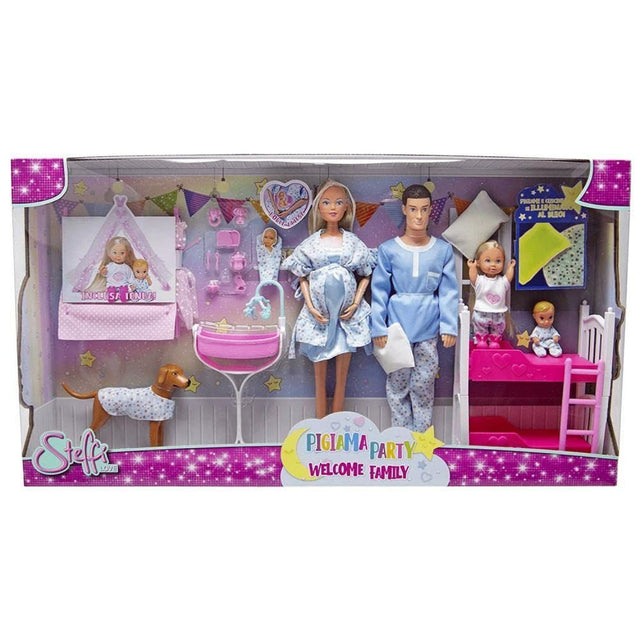 STEFFI LOVE SET PETRECERE IN PIJAMALE BINE AI VENIT IN FAMILIE CU ACCESORII