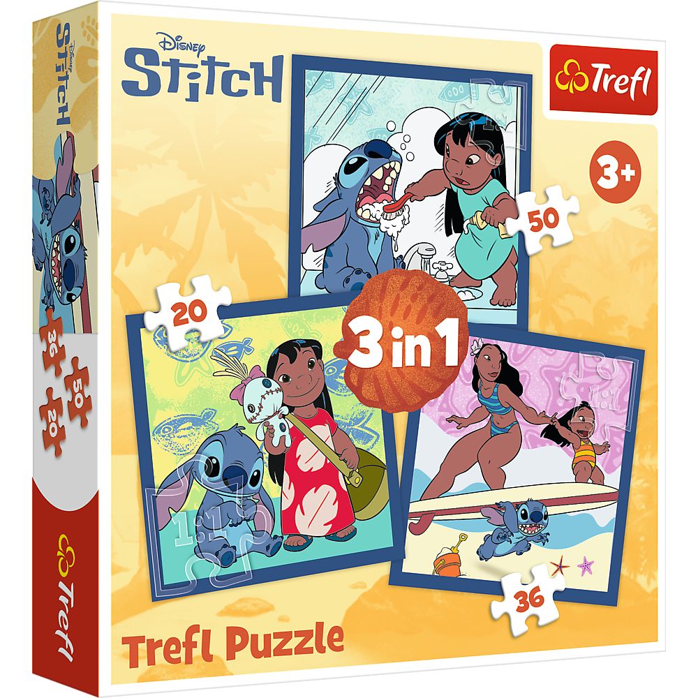 PUZZLE TREFL 3IN1 DISNEY STITCH ORA STITCH
