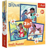 PUZZLE TREFL 3IN1 DISNEY STITCH ORA STITCH