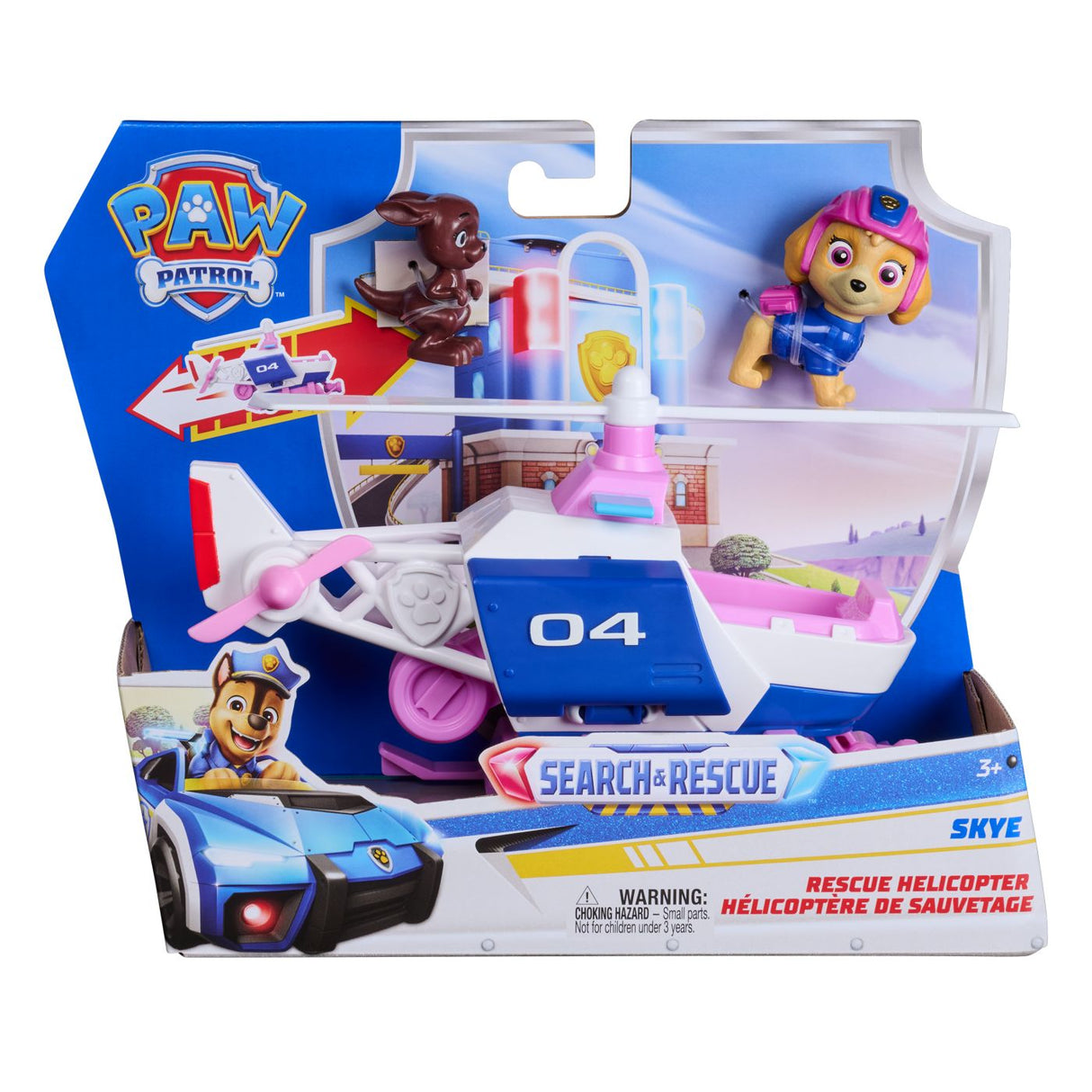 PATRULA CATELUSILOR CAUTARE SI SALVARE SET FIGURINA SKYE SI VEHICUL ELICOPTER