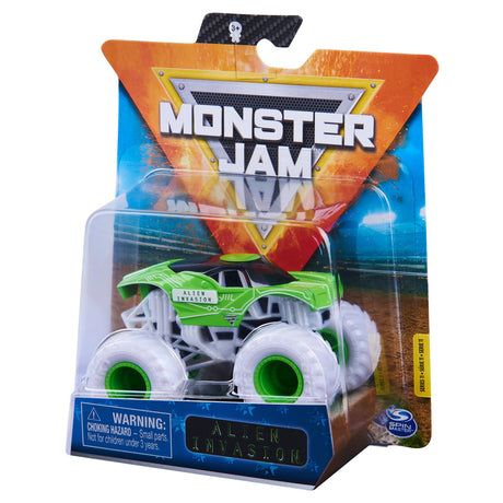 MONSTER JAM MASINUTA METALICA ALIEN INVASION SCARA 1 LA 64