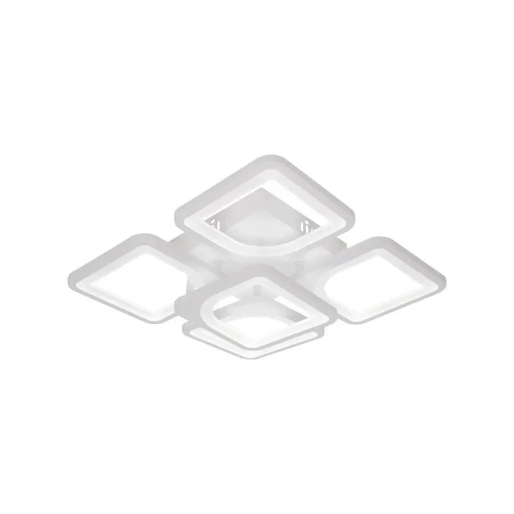Lustra Led Cu Telecomanda Zoe, 5 Patrate, Lumina Rece/Calda/Neutra, Dimabila - vivimall.ro