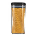 Cutie De Depozitare Alimente, Tip Container, 2.5L, Recipiente Pentru Cereale In Bucatarie, Transparente Cu Capac Negru - vivimall.ro