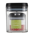 Cutii De Depozitare Alimente, Set Din 2 Cutii De Tip Container De 0.5 Si 1.3 L, Recipiente Pentru Cereale In Bucatarie, Transparente Cu Capac Negru - vivimall.ro