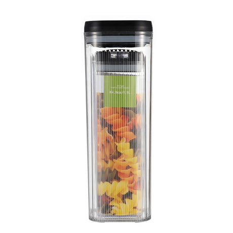 Cutii De Depozitare Alimente, Set Din 2 Cutii De Tip Container De 1.9 Si 3.7 L, Recipiente Pentru Cereale In Bucatarie, Transparente Cu Capac Negru - vivimall.ro