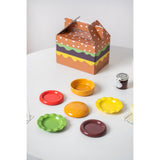 Set Farfurii Ceramice sub Forma de Burger, din Ceramica, pentru Sosuri si Gustari, Mini Farfurii Stivuibile, Multicolor - vivimall.ro