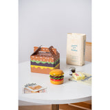 Set Farfurii Ceramice sub Forma de Burger, din Ceramica, pentru Sosuri si Gustari, Mini Farfurii Stivuibile, Multicolor - vivimall.ro