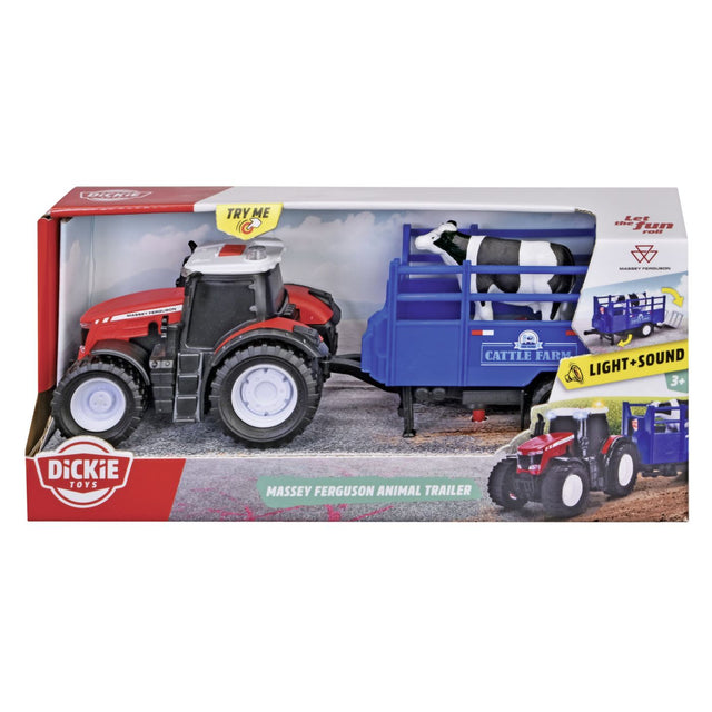 DICKIE MASSEY FERGUSON TRACTOR SI REMORCA CU SUNETE SI LUMINI